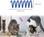 12-Pack Colorful Cat Spring Coil Toys — Durable Heavy Plastic Spiral Springs for Indoor Cat Self-Play