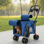 Dog Stroller Collapsible Feline Stroller Lightweight Pet Stroller Easy Accessible Creature Gear Rear Brakes for Walks, Outdoor