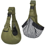 Double Sided Pet Carrier Bags Hand Free Adjustable Strap Dog Sling Carrier Bag Comfortable with Safety Harness Pet Shoulder Bag