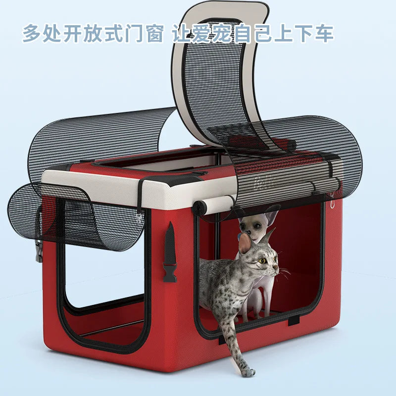 BL09 Universal Pet Stroller Foldable Dog Cat Carrier Outdoor Travel Cart with Detachable Bag
