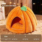 Pumpkin-Shaped Enclosed Winter Pet Bed (Cartoon Design)