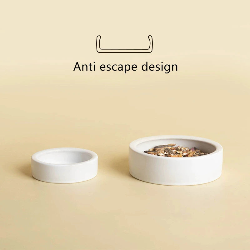 HOT! Reptile Food Bowl Anti-Escape Ceramic Feeder Dish Black White Reptile Water Bowl For Hermit Crab Gecko Chameleon Corn Snake