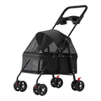 Foldable Pet Stroller, Lightweight Travel Carrier for Small Dogs Cats Up to 15 lbs, Portable Puppy Pushchair
