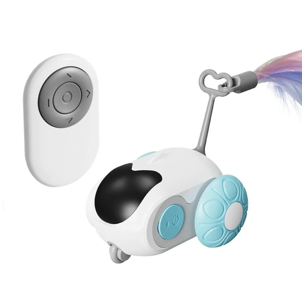 Rechargeable RC Smart Rolling Turbo Tail Cat Toy — Automatic Electronic Moving Car for Cats