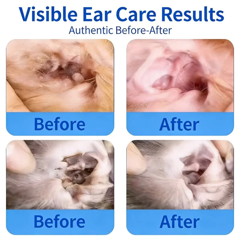60ml Natural Herbal Pet Ear Wash For Dogs Cats Clear Earwax Dirt Mild Daily Home Ear Care Gentle Easy Use Cleaning Fluid
