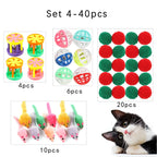 Sisal Ball Mouse Cat Toy Set — Wear-Resistant Bite-Resistant Interactive Kitten Toy