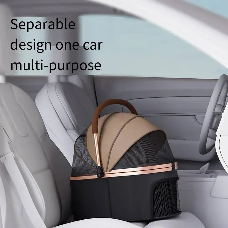 Separable Pet Stroller Pet Cart with Multifunctional Bag Separation Ultra Easy To Carry One Click Collection Cat Dog Stroller