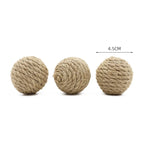 Hand-Woven Hemp Rope Cat Ball Toy Set — Crinkle Sound Interactive Scratch Toy