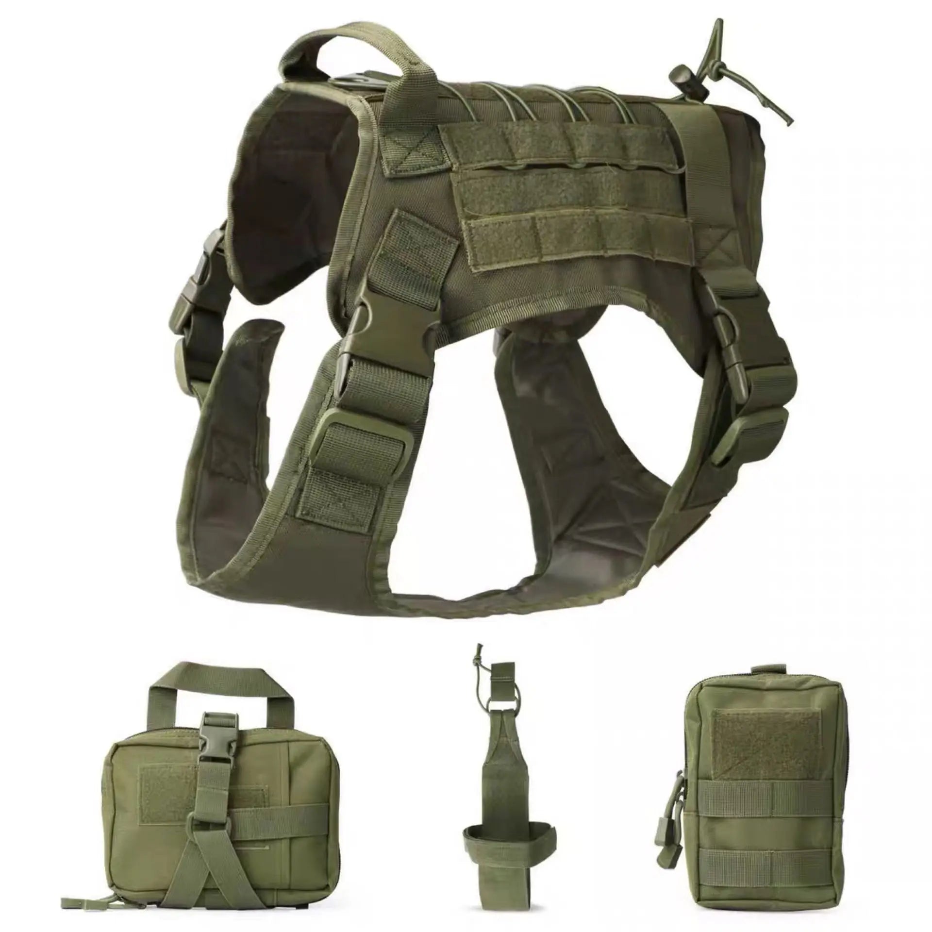 Tactical Camouflage Dog Vest Large Dog Outdoor Training Chest And Back Set Explosive Charge Leash Military Police Dog Equipment