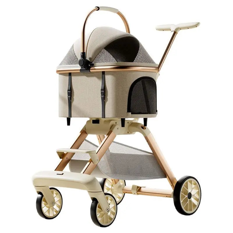 Multifunctional Pet Stroller Foldable Detachable Aluminum Alloy Lightweight Stylish Cat Dog Carrier Cat Stroller Dog Stroller