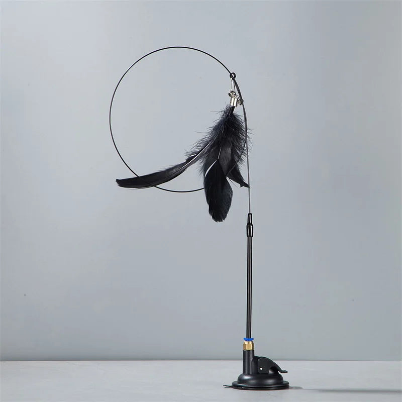 Suction Cup Feather & Bell Cat Teaser Wand