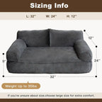 Plush Cat & Dog Couch Bed with Removable Washable Cover