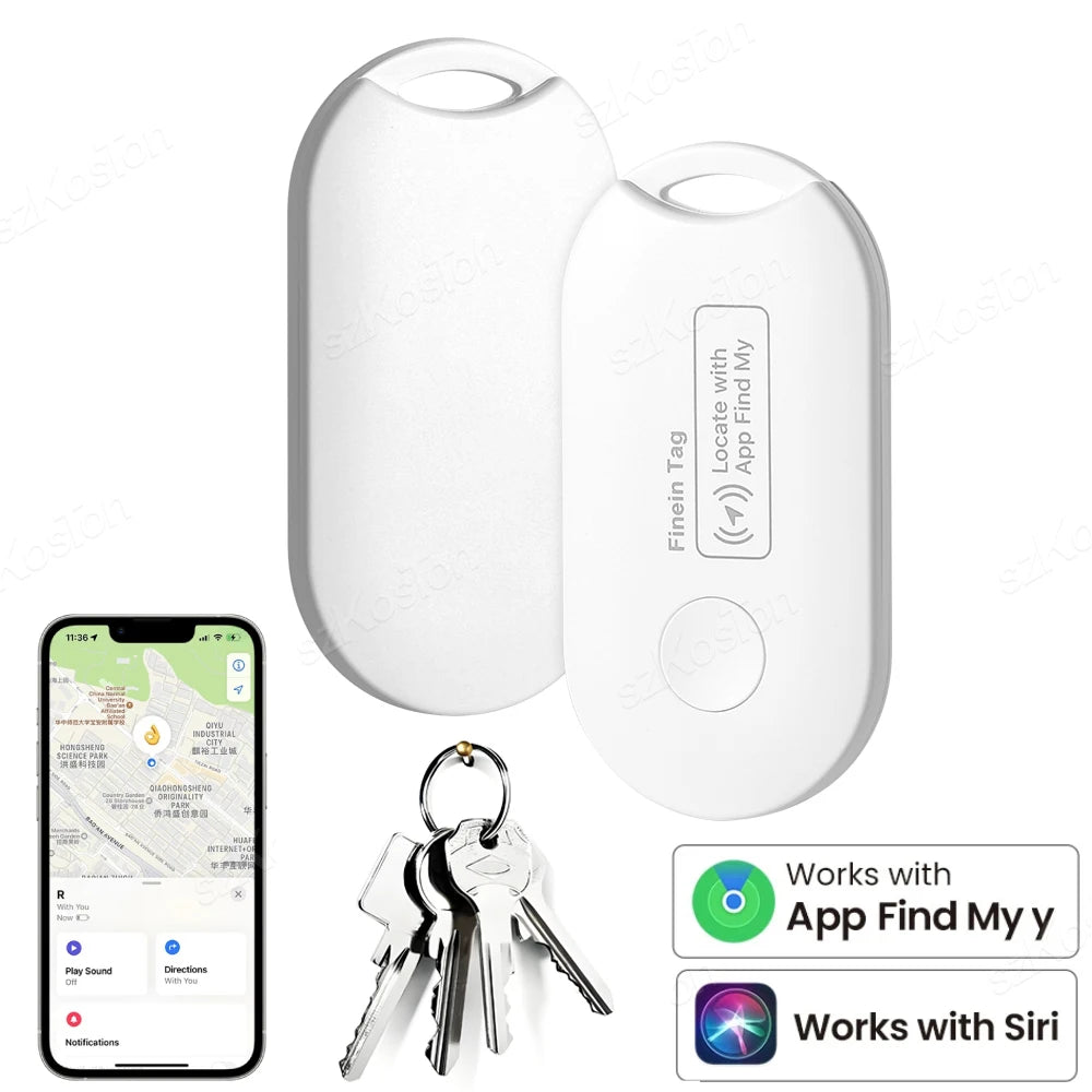 Bluetooth Smart Tag GPS Locator for Luggage & Keys - Apple Find My App Compatible (iOS)