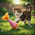 Wood Base Self-Balancing Turkey Feather Cat Tumbler — Bite-Resistant Cartoon Interactive Pet Training Toy