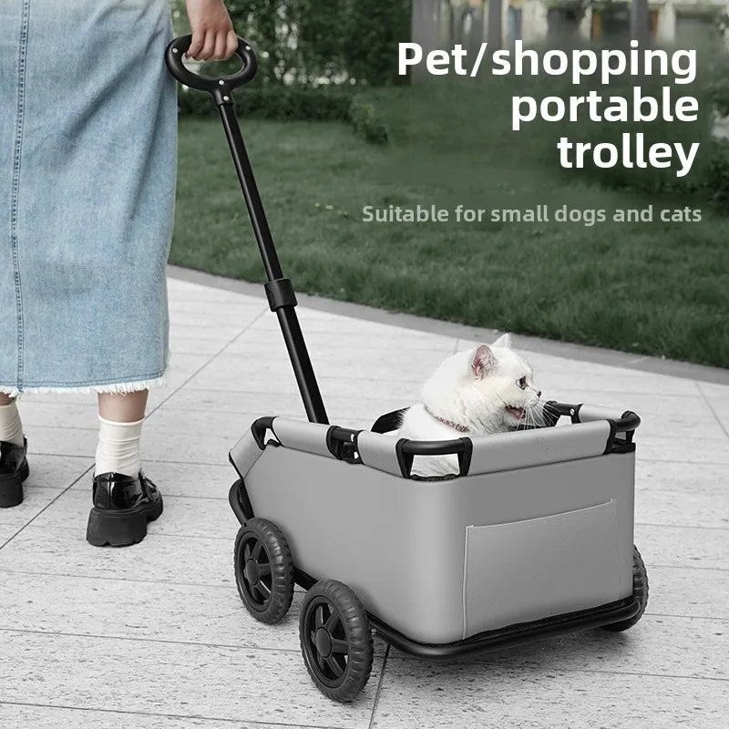 Small Pet Stroller Lightweight Foldable Travel Dog Cat Toy Breed Pet Stroller Trolley Bag for Pet Trolley for Dog Cross Border