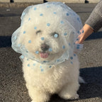 Breathable Mesh Pet Anti-Mosquito Headgear (Adjustable, Love/Wave Pattern)
