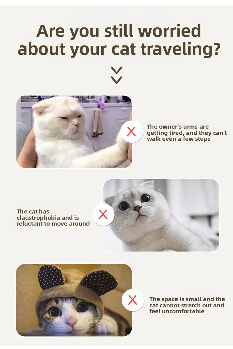 Pet Rolling Backpack Waterproof Oxford Double Shoulder Cat Carrier Foldable Safe House Dog Travel Bag