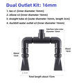 Aquarium Duckbill Sprinkler Connector (Double-Head, Universal, Pump Water Output Nozzle)