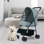 High Quality Folding Four-wheeled Easy Walk Travel Carrier Carriage Pet Stroller Outdoor Travel