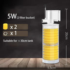 Silent 220V Submersible Aquarium Filter (Turtle & Fish Tank, Bio Sponge, Wave Maker)