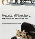 Double Layer Pet Stroller, Foldable Lightweight Dog Cat Carrier for Outdoor Travel, Portable Pet Carriage