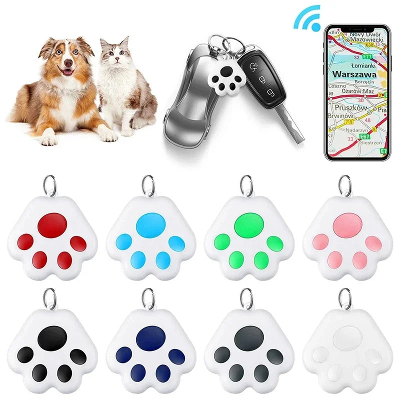 Paw-Shaped Mini Bluetooth GPS Anti-Loss Tracker - Smart Finder for Dogs, Cats, Kids, Wallets & Keys