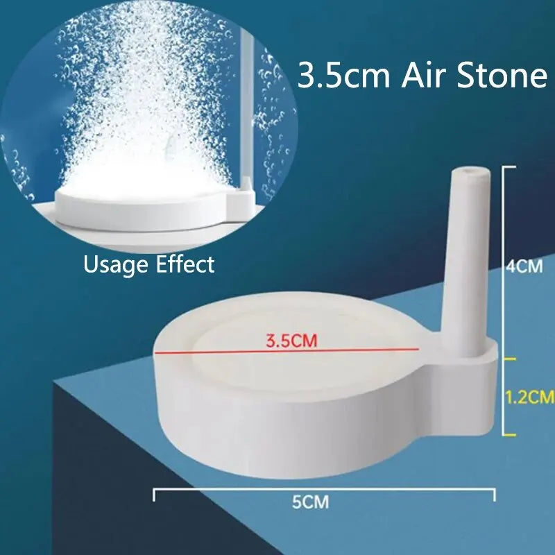 Round Aquarium Air Stone Disk (35–100mm, Oxygen Aerator, Pond & Hydroponics, 1–2 Pack)
