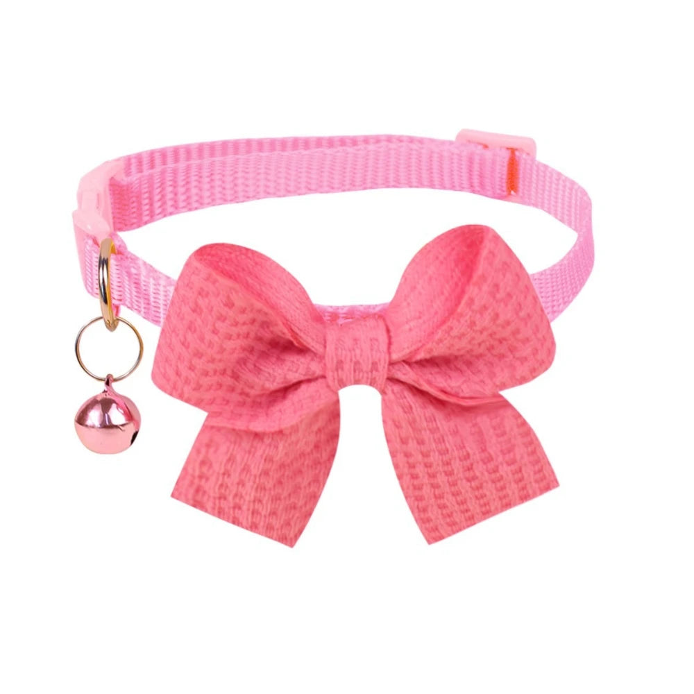 Waffle-Knit Bow Pet Collar