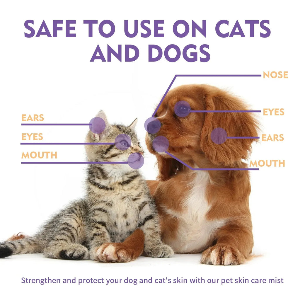 Cat Dog Hair Dry Cleaning Spray Skin Care Spray Pet Flea Mite Skin Treatment Pet Wound Repair Cat Regrowth Hair Repair Serum