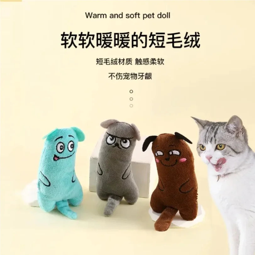 Mini Catnip Chew Toy for Kittens — Cute Plush Teeth Grinding Squeaky Toy with Catnip