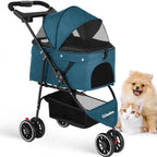 Portable Foldable Pet Stroller with Canopy (Small Dogs & Cats)