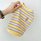 Striped Sleeveless Cat T-Shirt Vest — Stretchy Soft Breathable Kitten Tank Top Pet Clothes