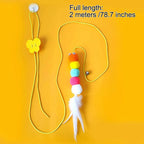 Elastic Rope Hanging Cat Teaser Toy — Feather & Bell Swing Toy for Self-Play Kittens