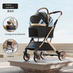 Separable Pet Stroller Pet Cart with Multifunctional Bag Separation Ultra Easy To Carry One Click Collection Cat Dog Stroller