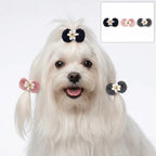 12Pcs Yarn Bow Pet Hair Bow Elastic Band Various Colors Pet Head Flower Cute Style Soft Texture Pet Hair Band Pet Grooming