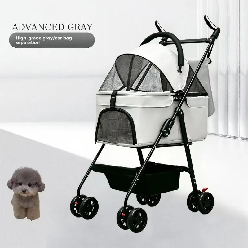 Pet Stroller Small Medium Cat Dog Travel Lightweight Detachable Washable Wholesale Pet Stoller Trolley for Dog Dog Trolley