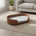 Oval Wooden Pet Sofa Bed with Removable Cover (All-Season)