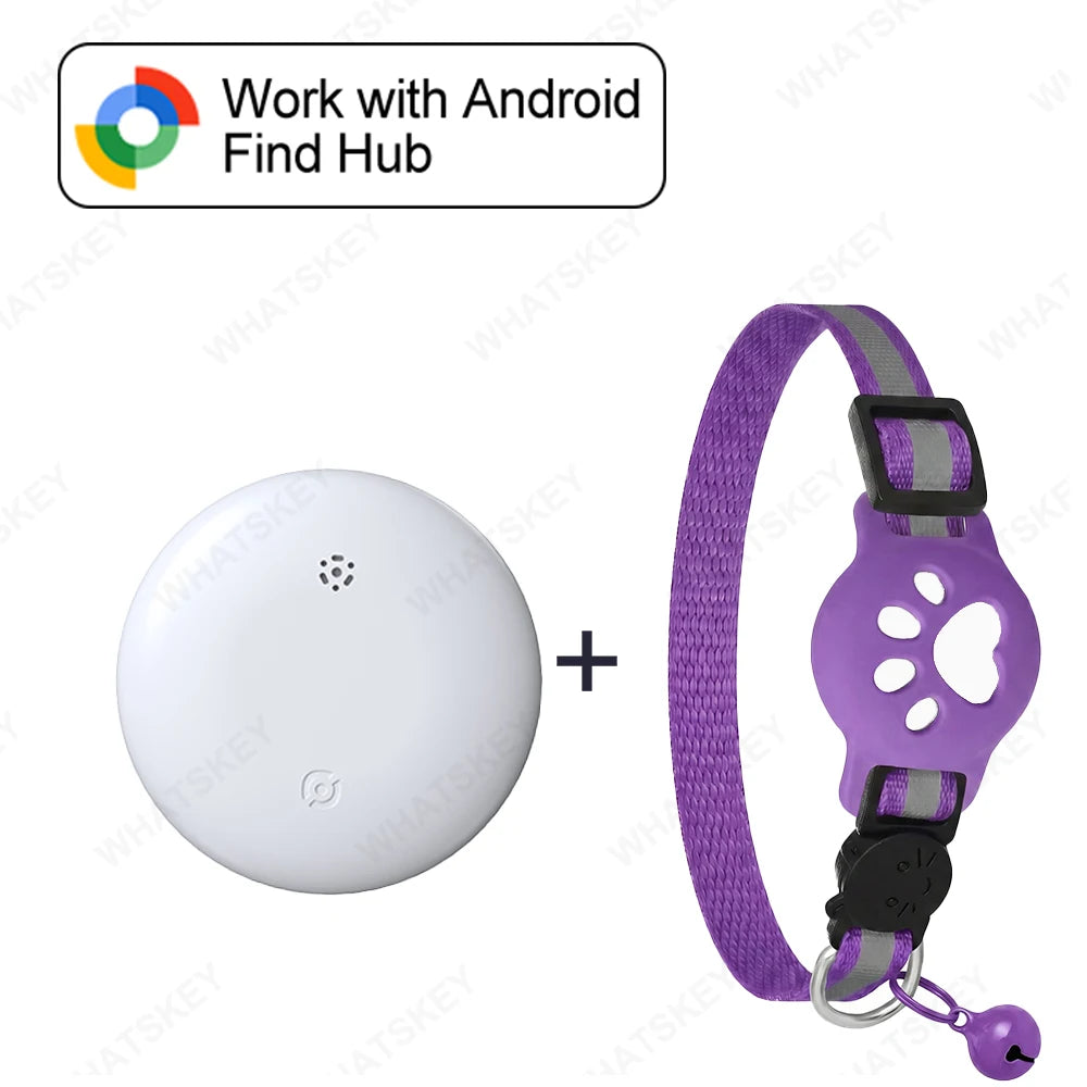 Multi-Purpose Adjustable Pet & Vehicle GPS Tracker - Google Find My Compatible Collar, Card & Necklace Locator
