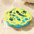 Cat Scratching Post with Felt Puzzle Box & Rolling Ball — 2-in-1 Enrichment Toy