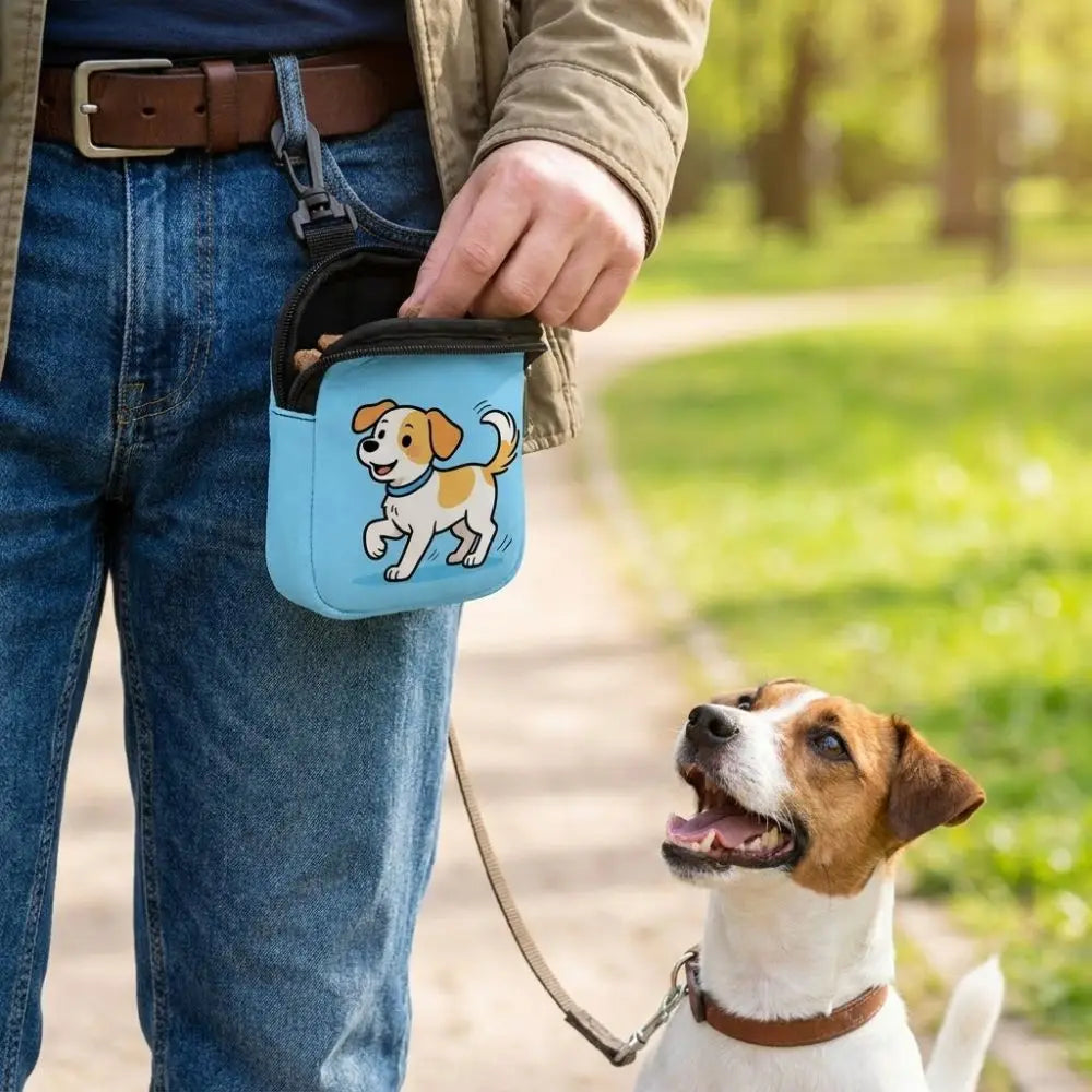 Dog Training Snack Bag Large Capacity (Cartoon Print, Waterproof, Hook Buckle)