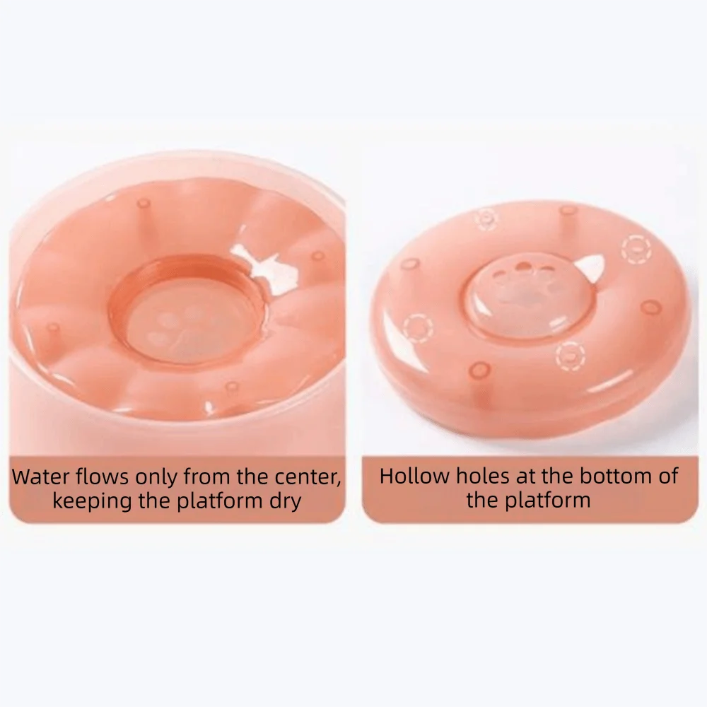 Plastic Pet Floating Water Bowl Large Capacity Spill Proof Pet Water Dispenser Anti-Splash No Wet Mouth Dog Drinking Bowl