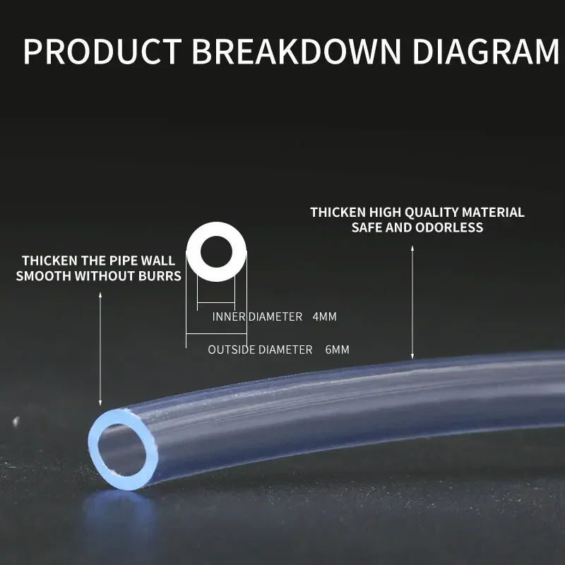 DIY Aquarium CO2 System Tubing (2m, D501/D301 Compatible, Planted Tank CO2 Generator Hose)
