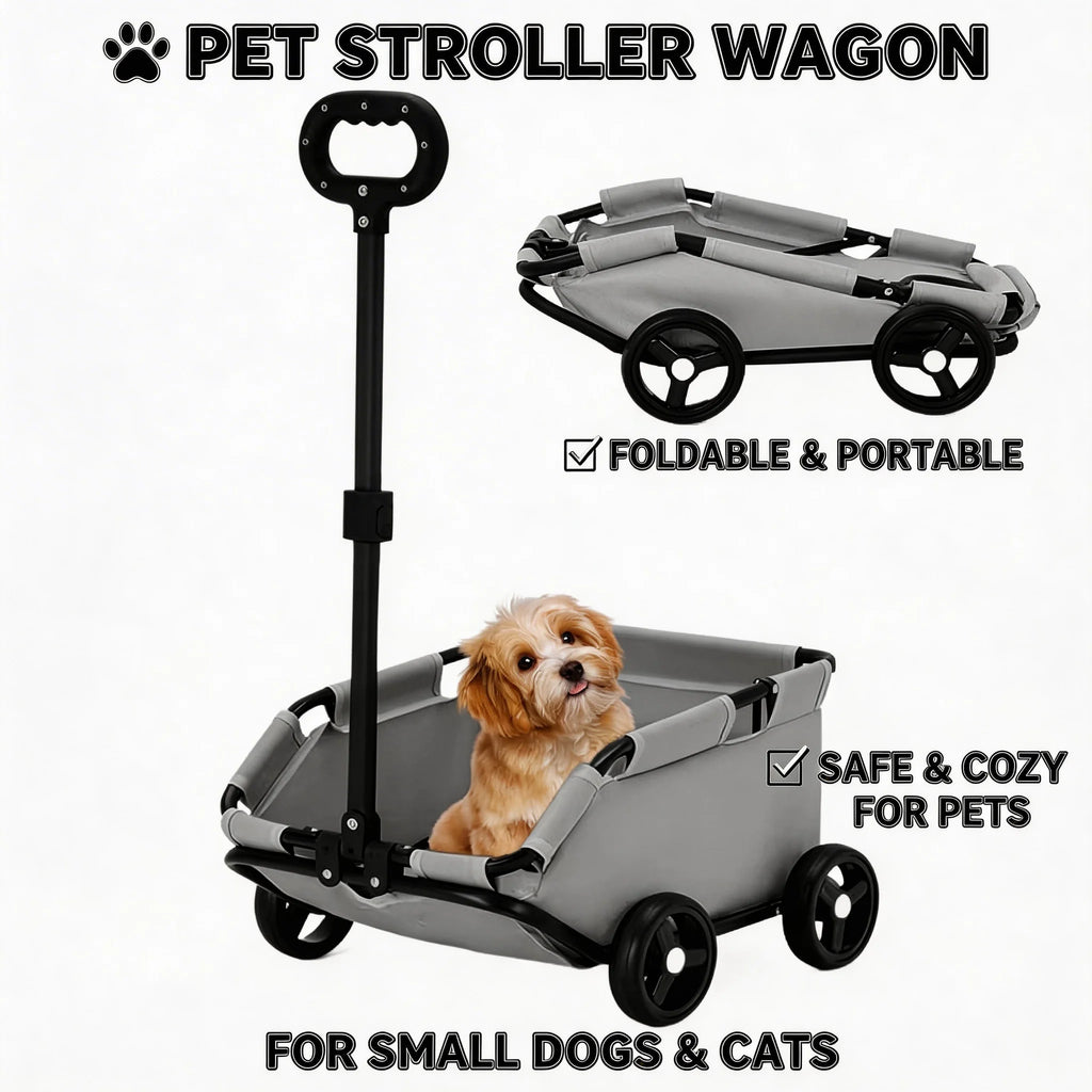 Dog Stroller 4 Wheels Folding Dog Cart Pet Stroller for Travelling Shopping Walking Playing for Small Dogs Cats Handcart