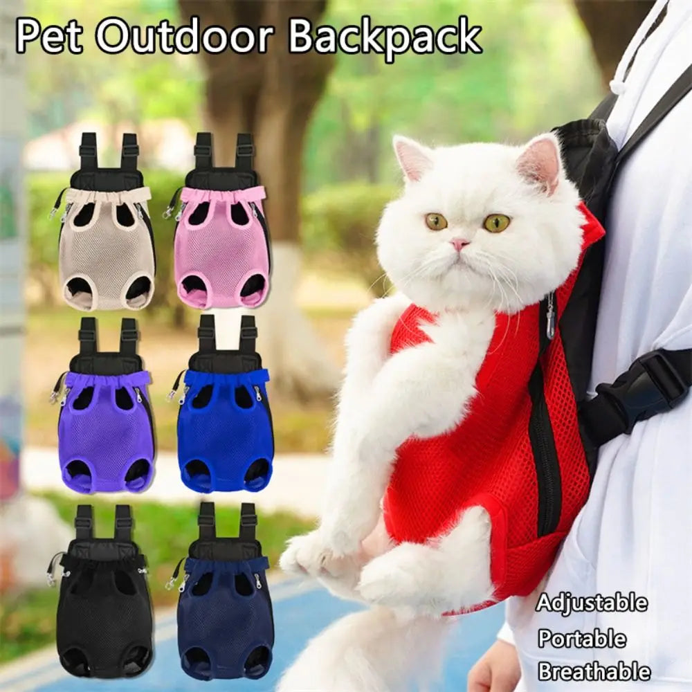 Adjustable Pet Backpack Double Shoulder Breathable Cat Carrier Bag Dog Carrier Backpack for Small Dog Cat Outdoor Accessories