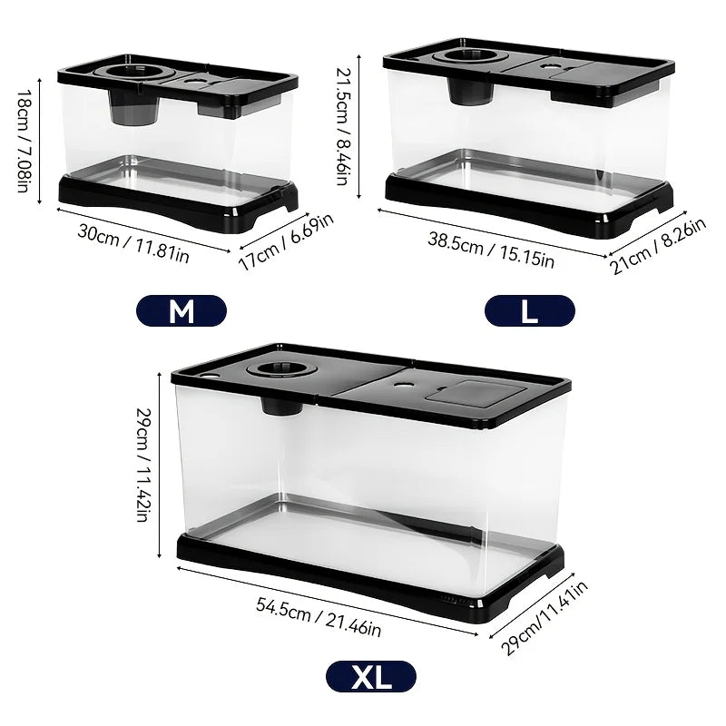 Heavy-Duty Large Transparent Aquarium Tank with Lid (Spill-Proof, Clear View, Secure Top)