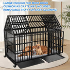 Heavy-Duty XL Dog Crate with Rooftop & Lockable Wheels (54in)
