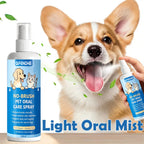 No-Brush Pet Oral Care Spray for Cats & Dogs - Natural Breath Freshener, Alcohol-Free Plant-Based Dental Cleaning Spray for Pet