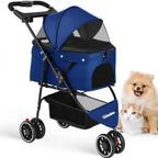 Portable Foldable Pet Stroller with Canopy (Small Dogs & Cats)