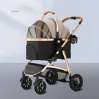Modern Lightweight Portable Separable Pet Stroller For Cats Dogs Cart 4-wheel Foldable Stroller Outdoor Travel Walking Dog Cart