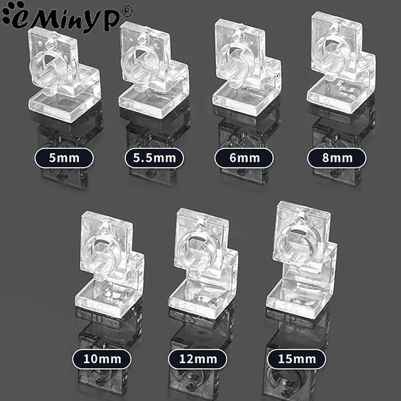 Acrylic Fish Tank Glass Clips (4pcs, 5.5–15mm Wall Thickness, Aquarium Lid Support Clamps)